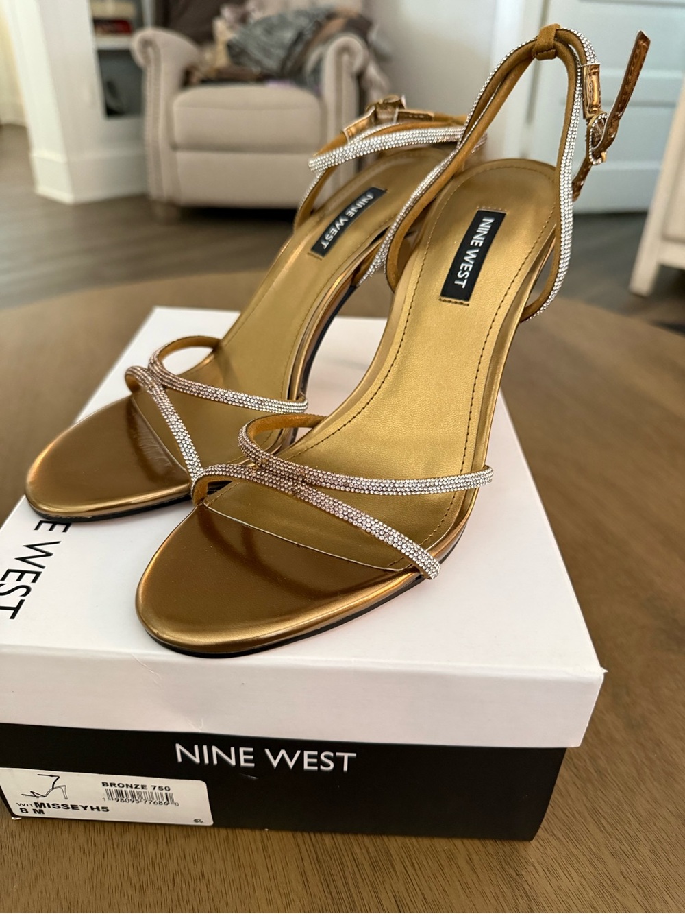 Nine West Missy Bronze strappy sandal.